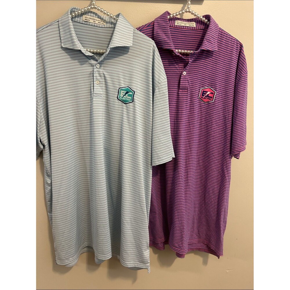 Holderness & Bourne Men XXL Polo Shirt Bundle Striped Golf